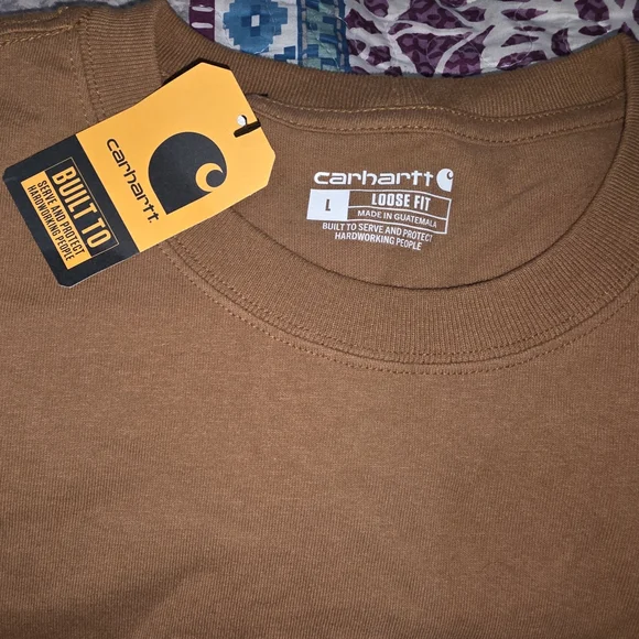 Carhartt Brown Short Sleeve Tee Durable Workwear - Picture 3 of 4